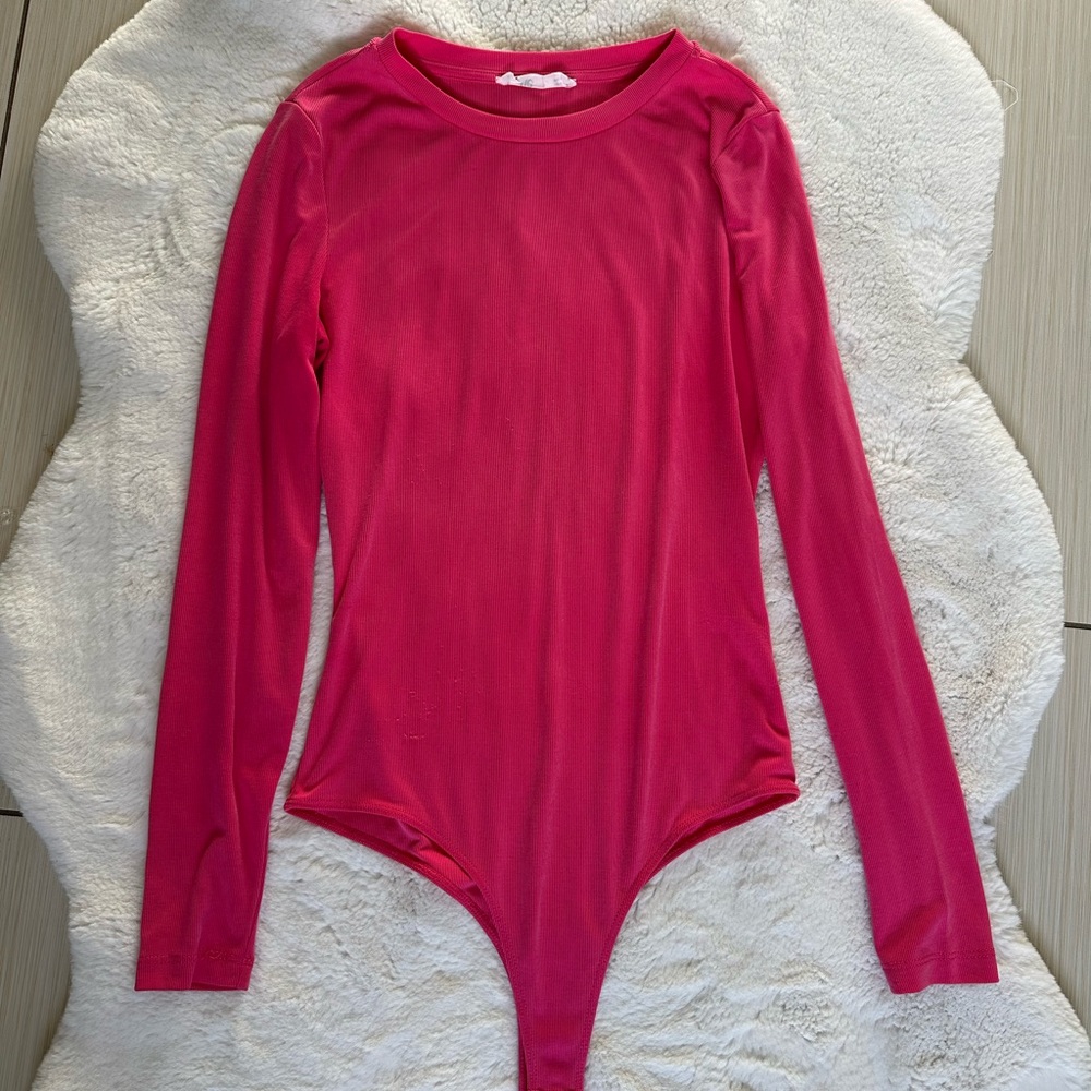 Pink long sleeve bodysuit